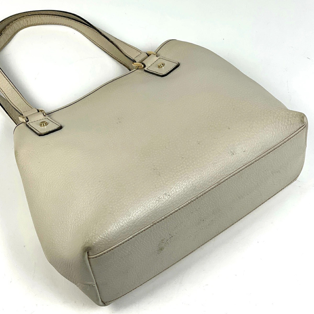 Gucci logo Abbey white tote leather handbag bag GG
